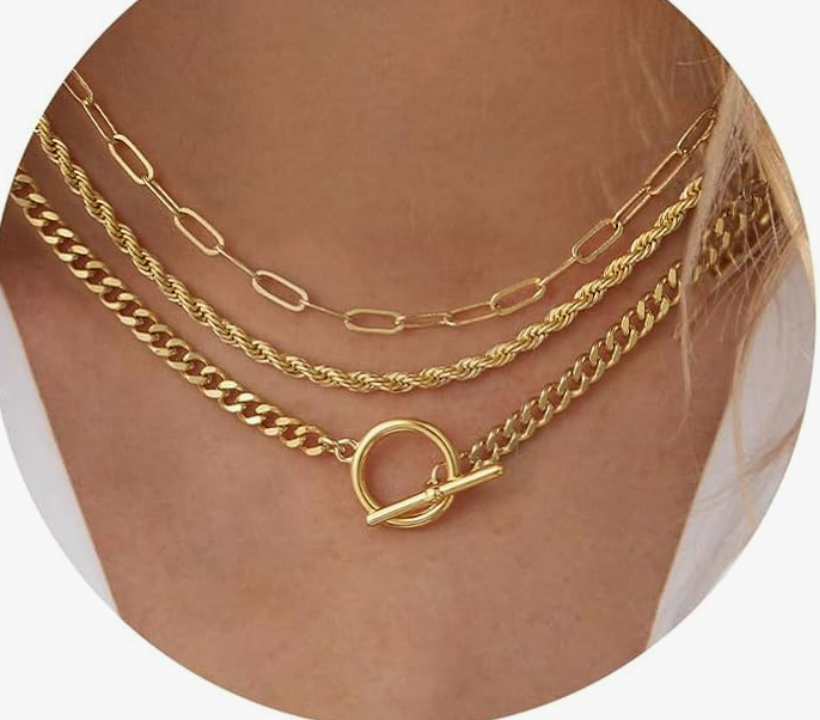 carffordo layerd toggle clasped necklace for women