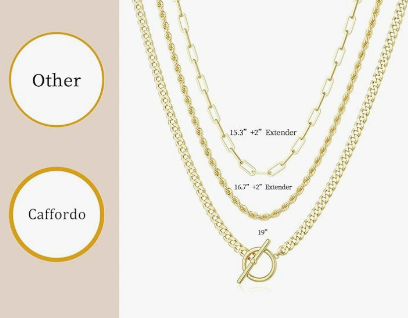 carffordo layerd toggle clasped necklace for women