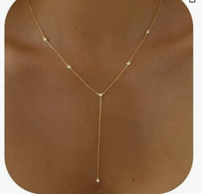 fewlisesa gold dainty necklace